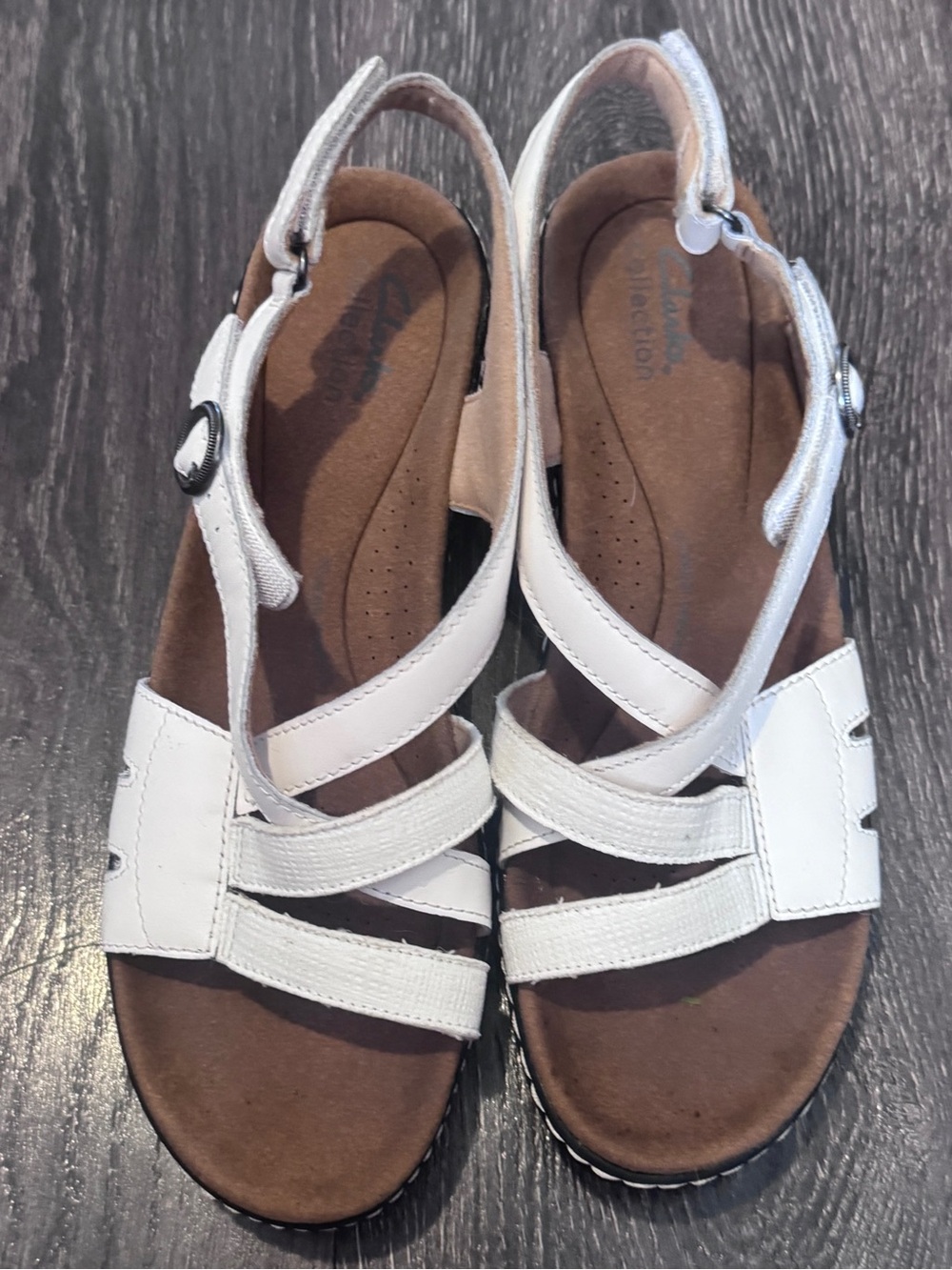 Clark’s Comfort Women's White Strappy Slingback Sandals